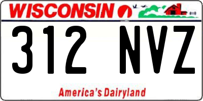 WI license plate 312NVZ