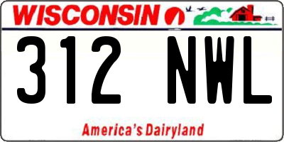 WI license plate 312NWL