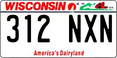 WI license plate 312NXN