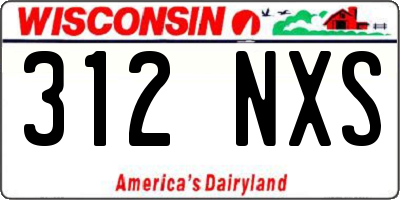 WI license plate 312NXS