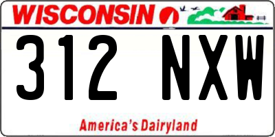WI license plate 312NXW