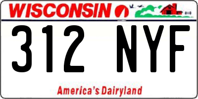 WI license plate 312NYF