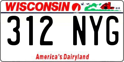 WI license plate 312NYG
