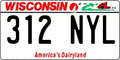 WI license plate 312NYL