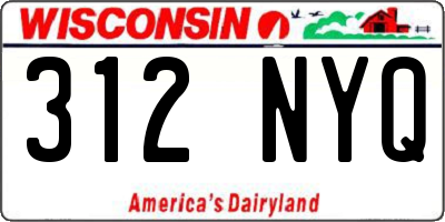 WI license plate 312NYQ