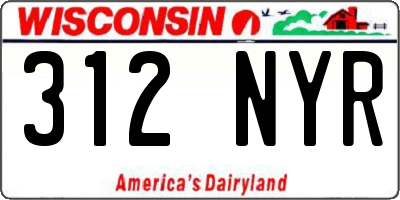 WI license plate 312NYR