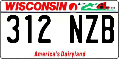 WI license plate 312NZB