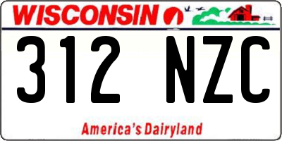 WI license plate 312NZC
