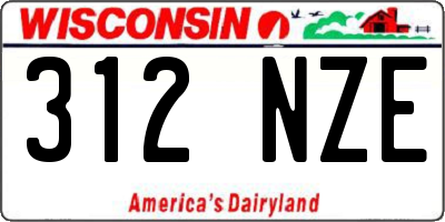 WI license plate 312NZE