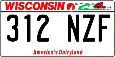 WI license plate 312NZF