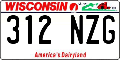 WI license plate 312NZG