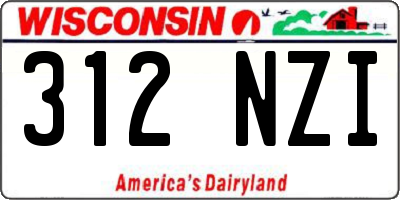 WI license plate 312NZI