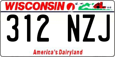 WI license plate 312NZJ