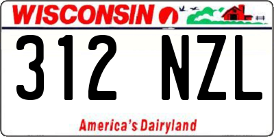 WI license plate 312NZL