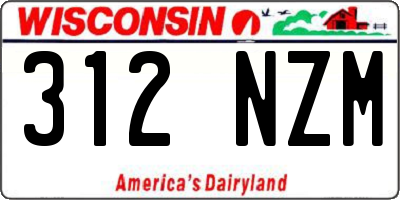 WI license plate 312NZM