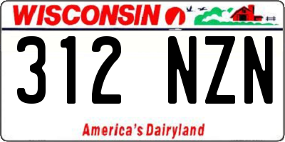 WI license plate 312NZN
