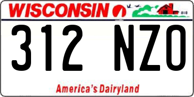 WI license plate 312NZO