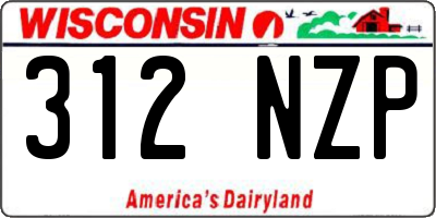 WI license plate 312NZP