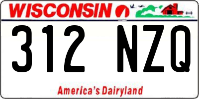 WI license plate 312NZQ
