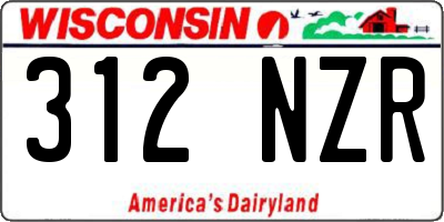 WI license plate 312NZR