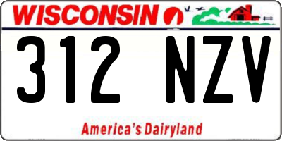 WI license plate 312NZV