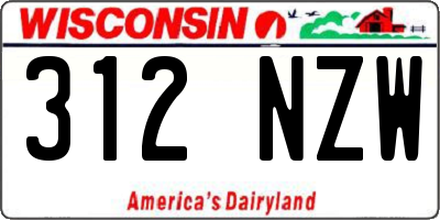 WI license plate 312NZW