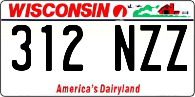 WI license plate 312NZZ