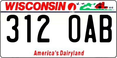 WI license plate 312OAB