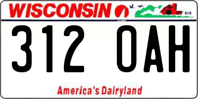 WI license plate 312OAH