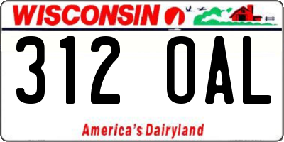 WI license plate 312OAL