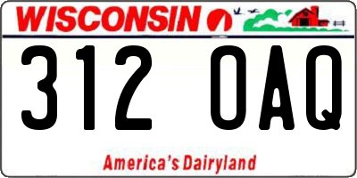 WI license plate 312OAQ
