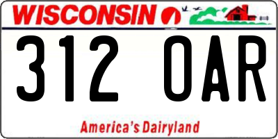 WI license plate 312OAR