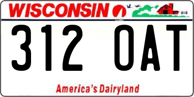 WI license plate 312OAT
