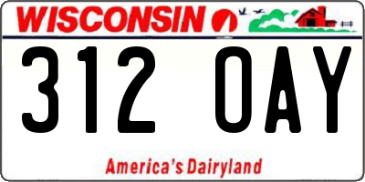 WI license plate 312OAY