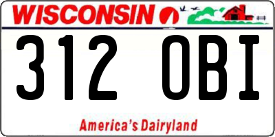 WI license plate 312OBI