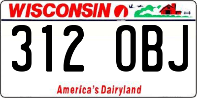 WI license plate 312OBJ