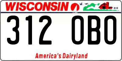 WI license plate 312OBO