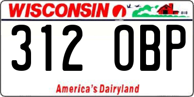 WI license plate 312OBP