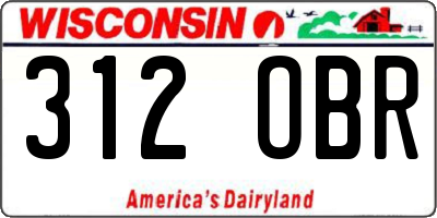 WI license plate 312OBR
