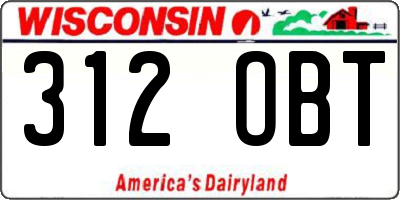 WI license plate 312OBT
