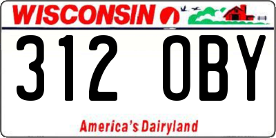 WI license plate 312OBY