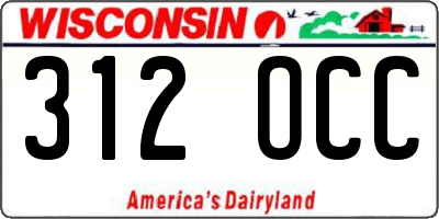 WI license plate 312OCC