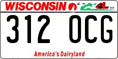 WI license plate 312OCG