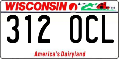 WI license plate 312OCL