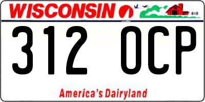 WI license plate 312OCP