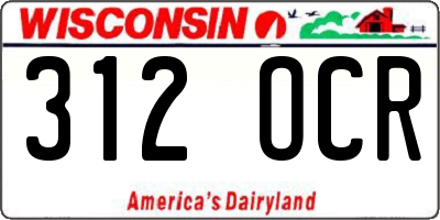 WI license plate 312OCR