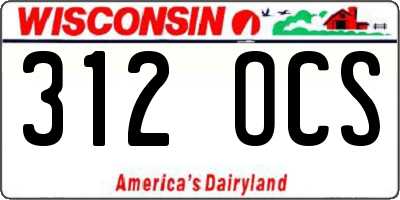 WI license plate 312OCS