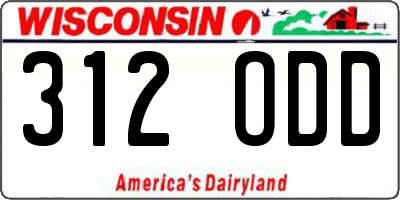 WI license plate 312ODD