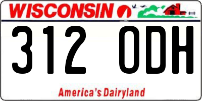 WI license plate 312ODH