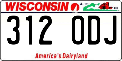 WI license plate 312ODJ
